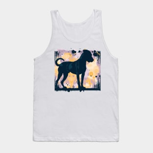 Black Mouth Cur Dog Stencil Artwork Tank Top